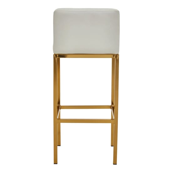 Baino White PU Leather Bar Chairs With Gold Legs In A Pair_5