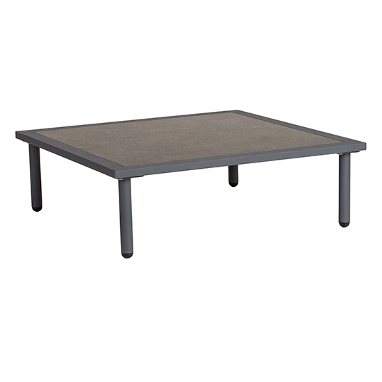 Photo of Beox outdoor flint pebble wooden top side table in grey