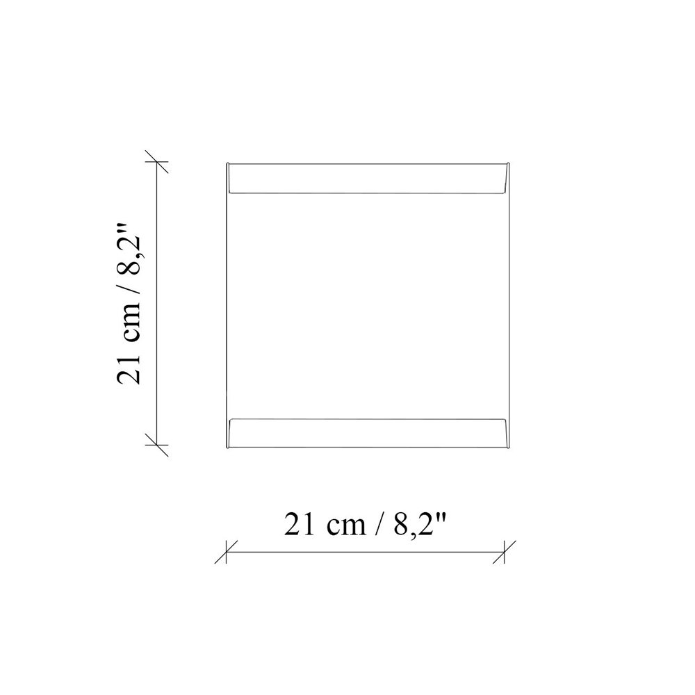 Bera Small Square Metal Wall Light in Gold