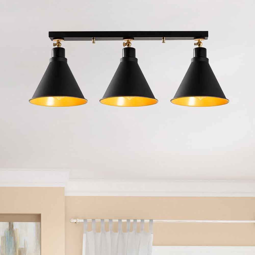 Berceste 3 Light Metal Ceiling Light in Black