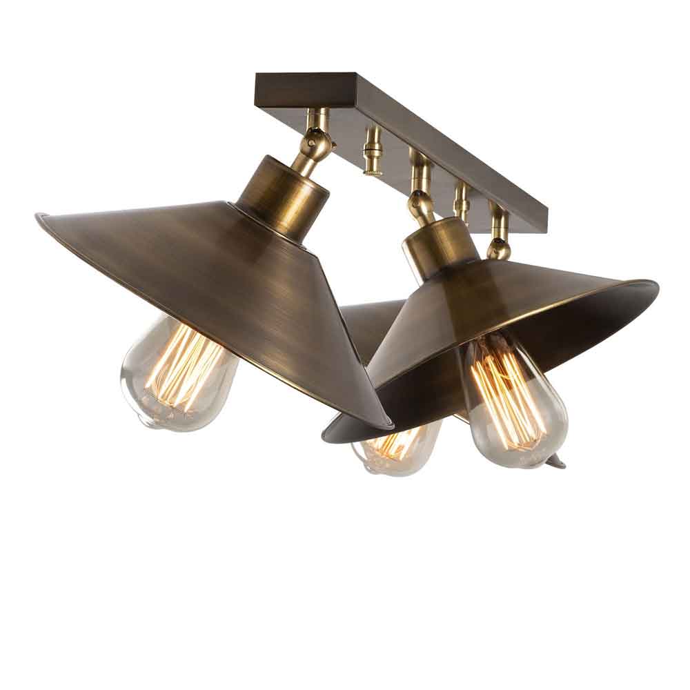 Berceste 3 Light Metal Cone-Shaped Ceiling Light in Vintage