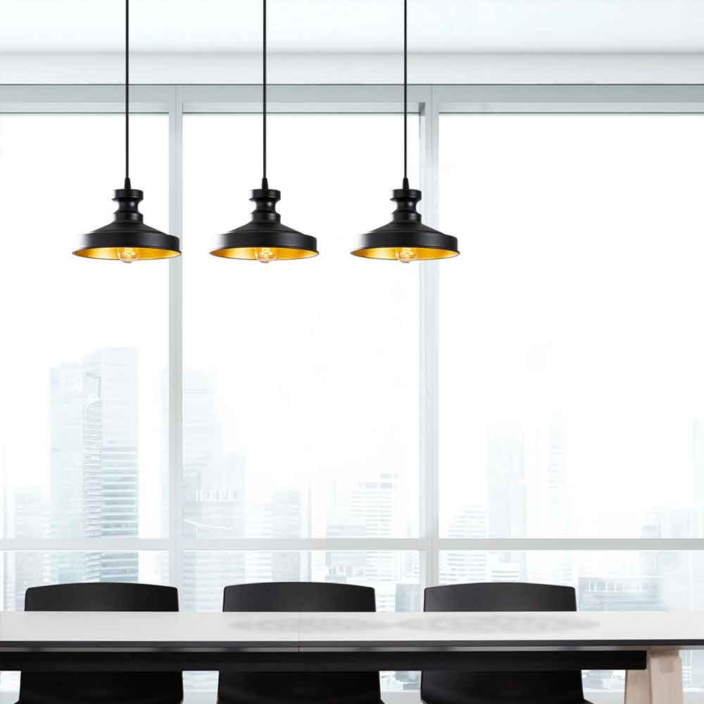 Berceste 3 Lights Vintage Metal Ceiling Pendant Light in Black