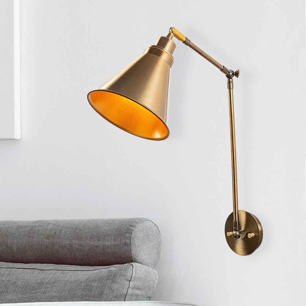 Berceste Adjustable Barn Shade Metal Wall Lamp in Vintage
