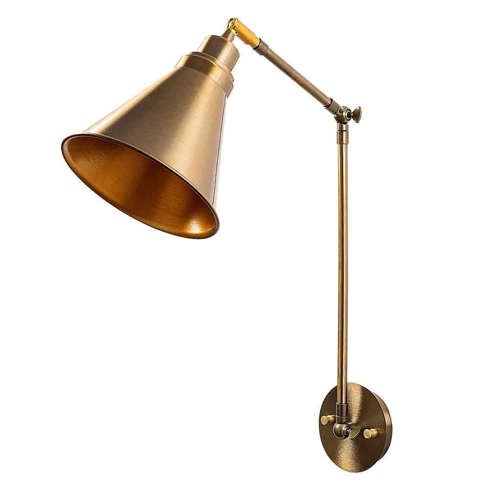 Berceste Adjustable Barn Shade Metal Wall Lamp in Vintage