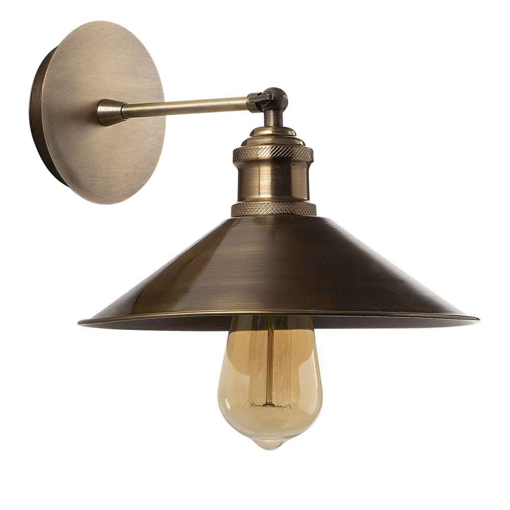 Berceste Cone Metal Bathroom Wall Light in Vintage