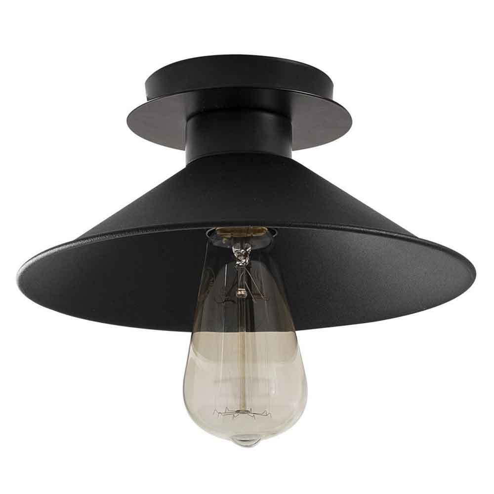 Berceste Cone Metal Ceiling Light in Black