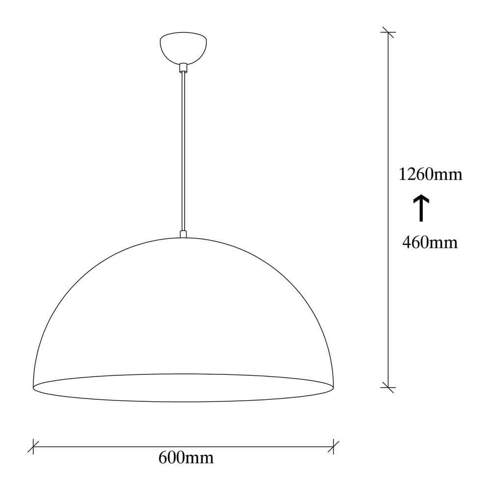 Berceste Large Bowl Metal Ceiling Pendant Light in White
