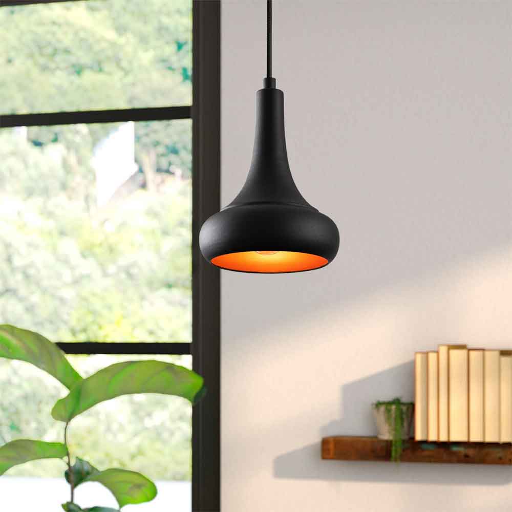 Berceste Large Metal Ceiling Pendant Light in Black