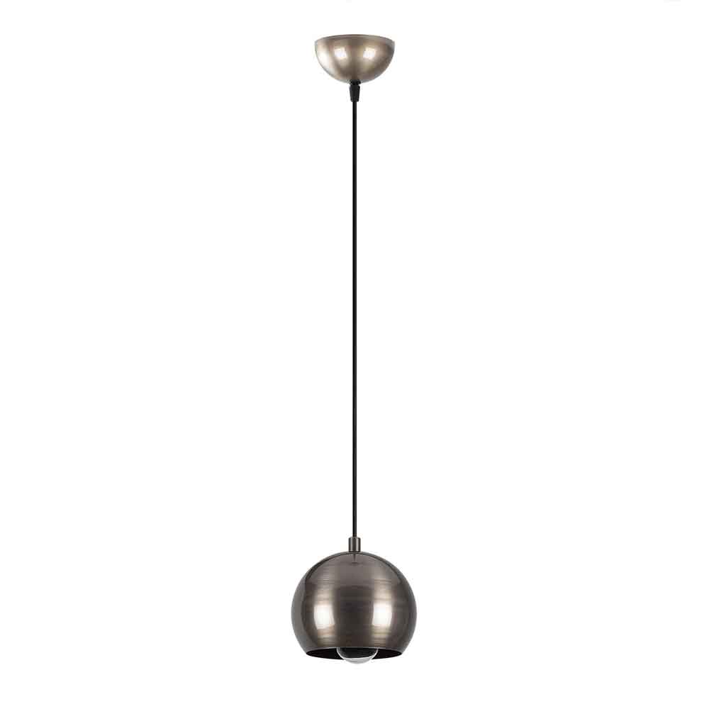 Berceste Large Metal Globe Ceiling Pendant Light in Silver