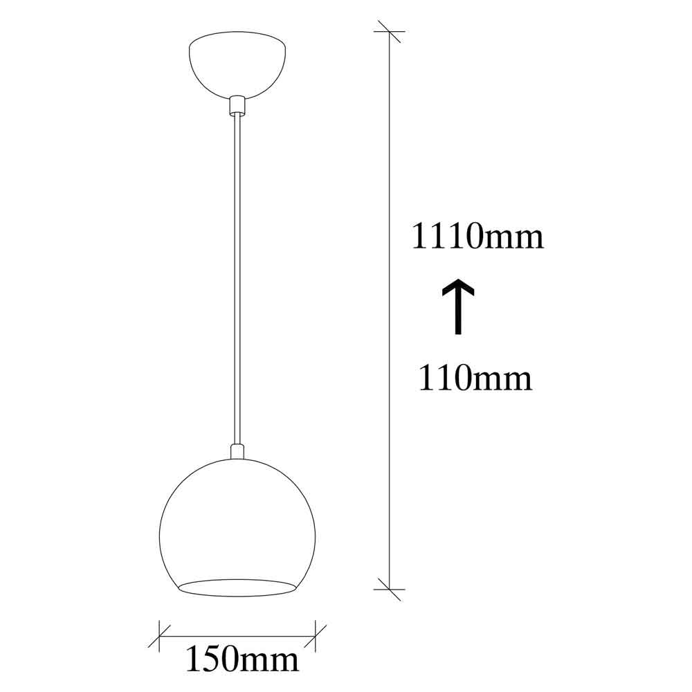 Berceste Large Metal Globe Ceiling Pendant Light in Silver