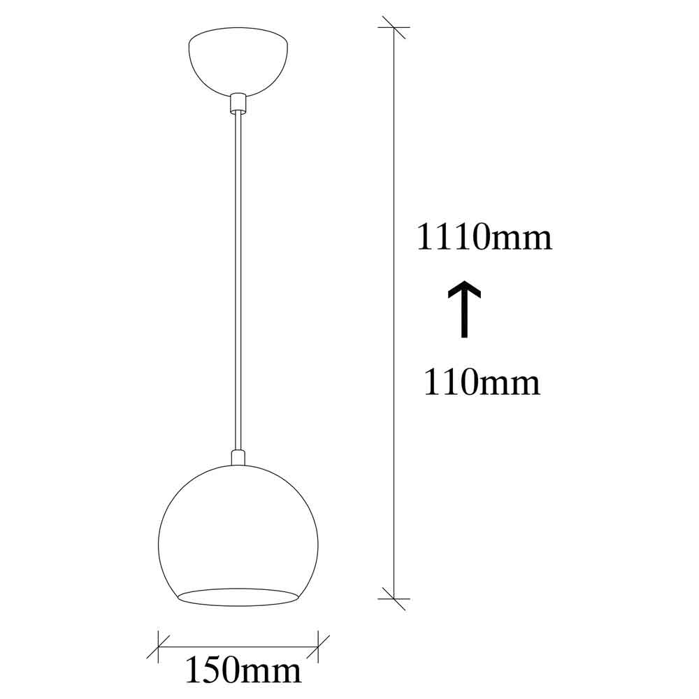 Berceste Large Metal Globe Ceiling Pendant Light in Gold