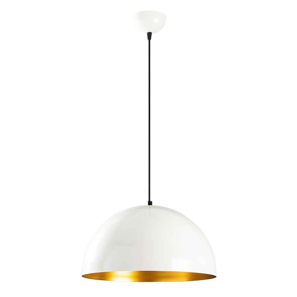 Berceste Medium Bowl Metal Ceiling Pendant Light in White