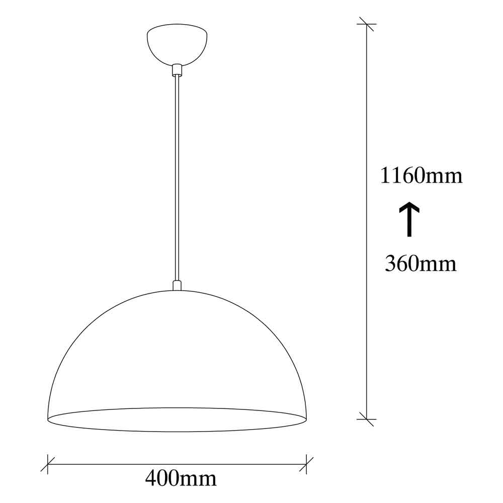 Berceste Medium Bowl Metal Ceiling Pendant Light in White