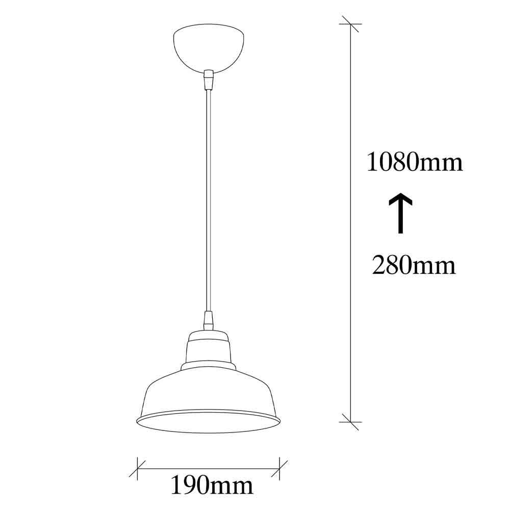 Berceste Metal Barn Style Ceiling Pendant Light in Black