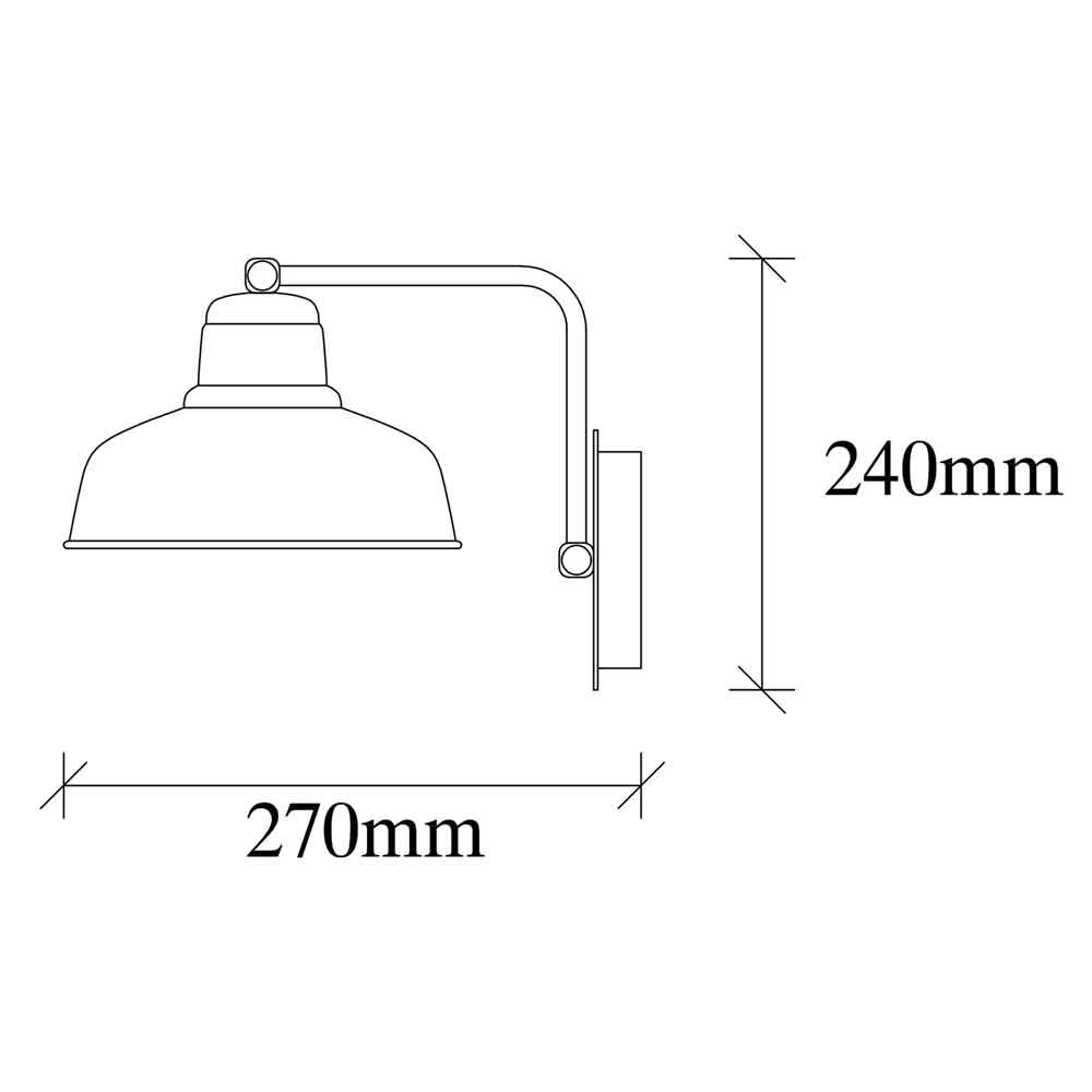 Berceste Metal Barn Style Wall Lamp in Black