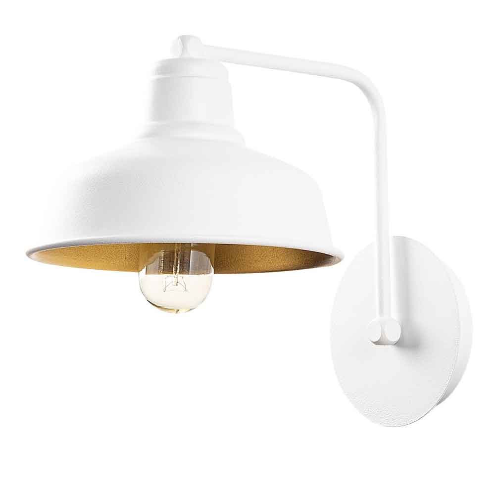 Berceste Metal Barn Style Wall Lamp in White