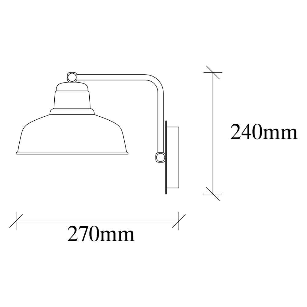 Berceste Metal Barn Style Wall Lamp in White