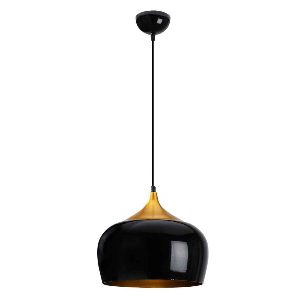 Berceste Metal Bell Ceiling Pendant Light in Black and Gold