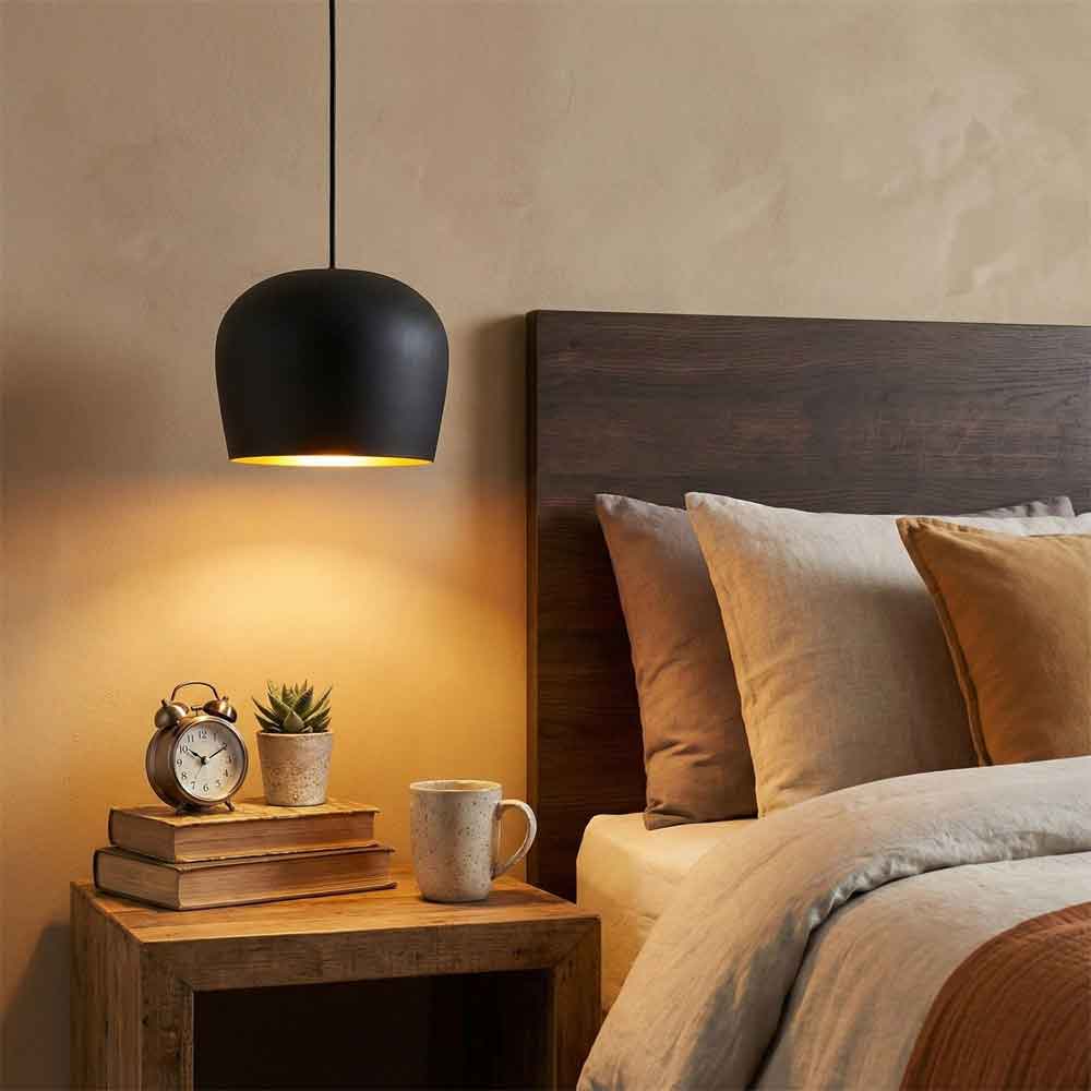 Berceste Metal Bell Ceiling Pendant Light in Black