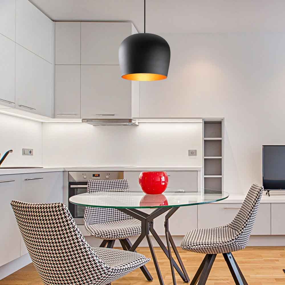 Berceste Metal Bell Ceiling Pendant Light in Black