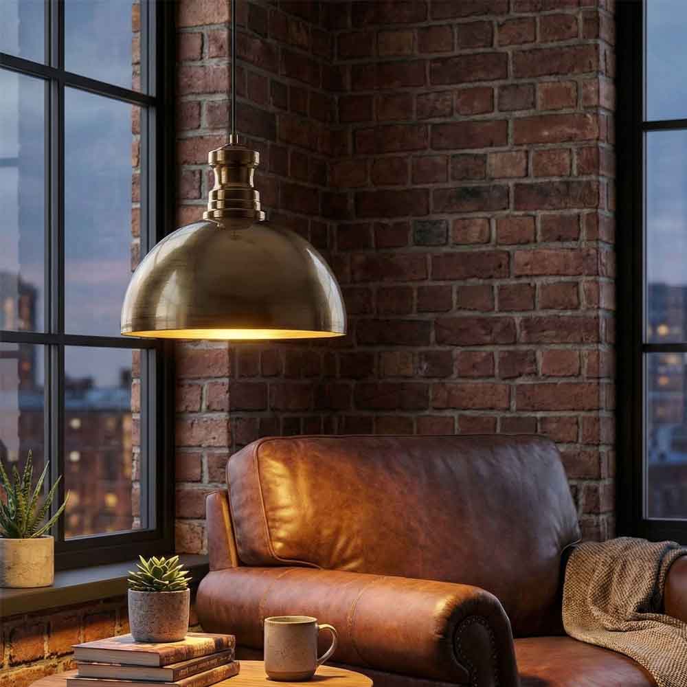 Berceste Metal Bowl Shape Ceiling Pendant Light in Gold