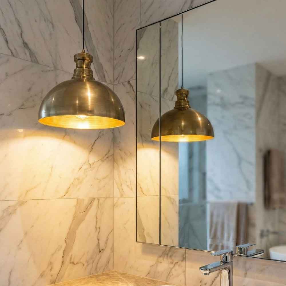 Berceste Metal Bowl Shape Ceiling Pendant Light in Gold