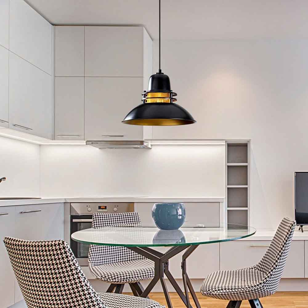 Berceste Metal Caged Ceiling Pendant Light in Black
