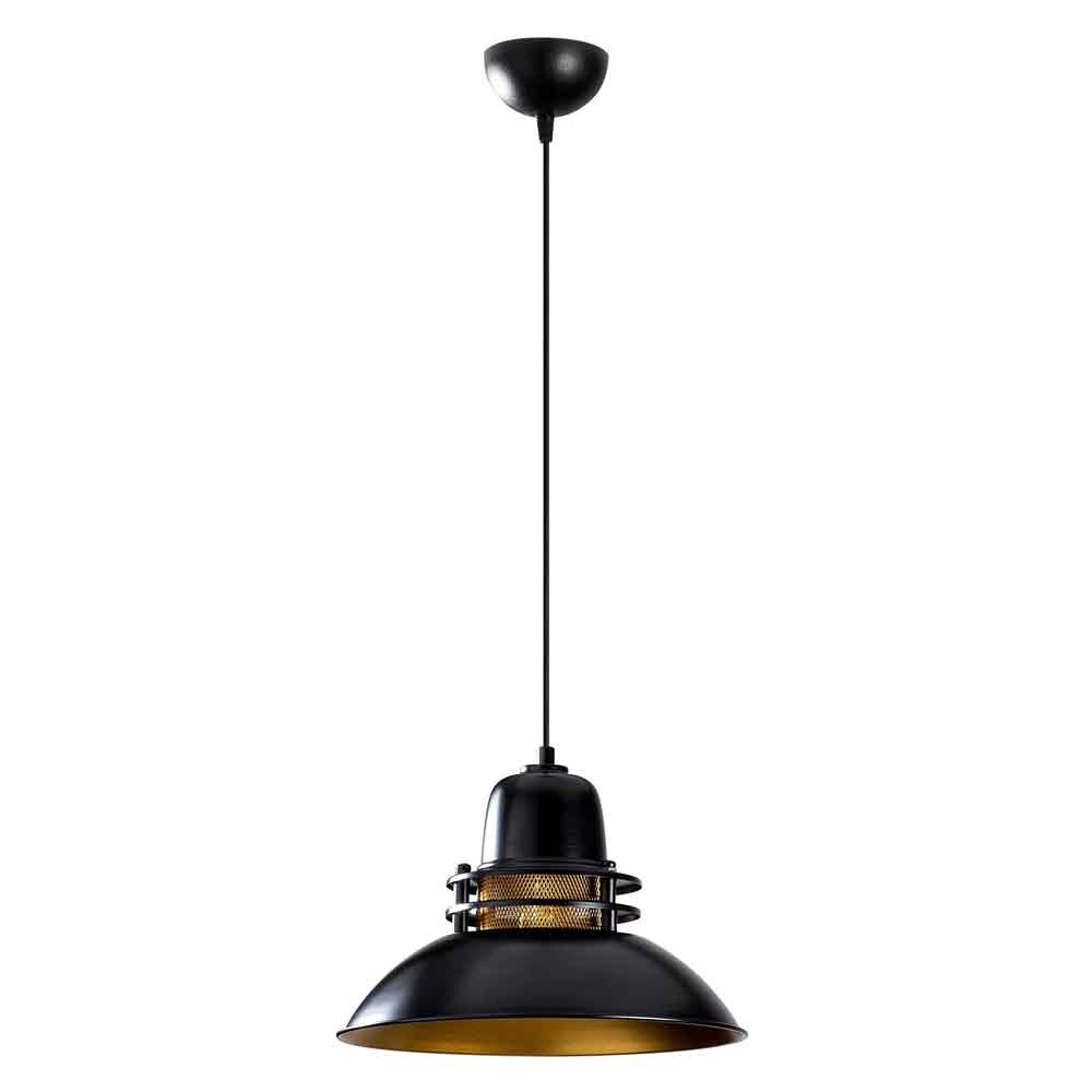 Berceste Metal Caged Ceiling Pendant Light in Black