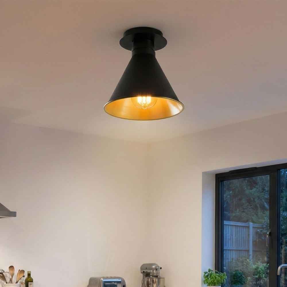 Berceste Metal Ceiling Light in Black