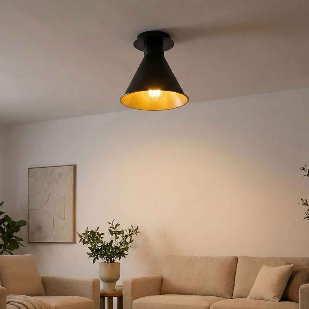 Berceste Metal Ceiling Light in Black
