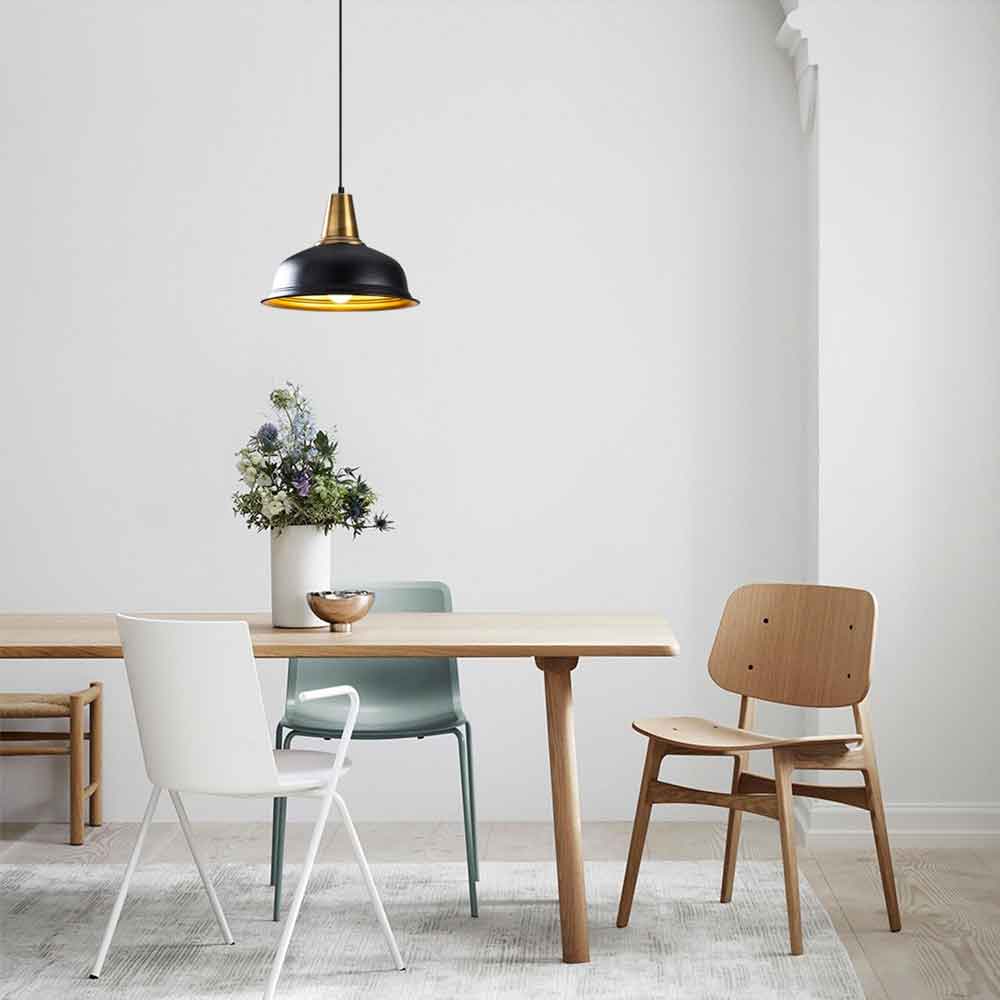 Berceste Metal Ceiling Pendant Light in Black and Gold