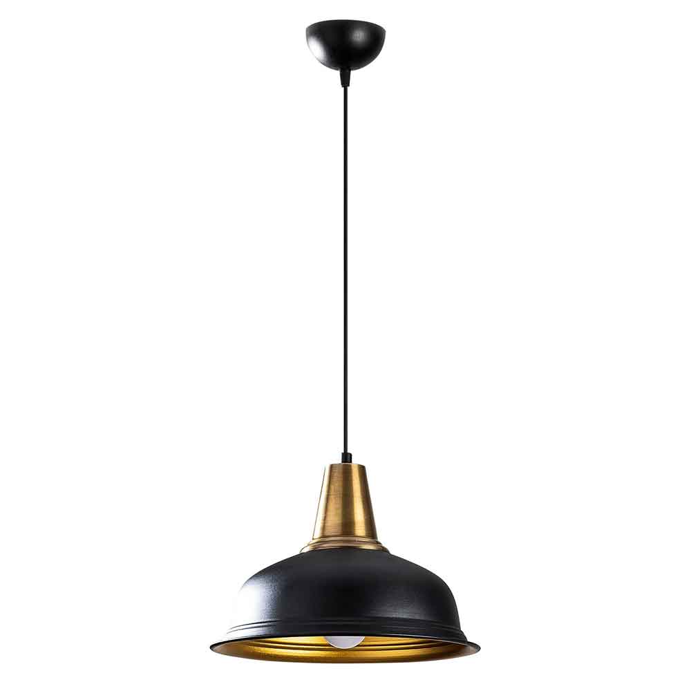Berceste Metal Ceiling Pendant Light in Black and Gold