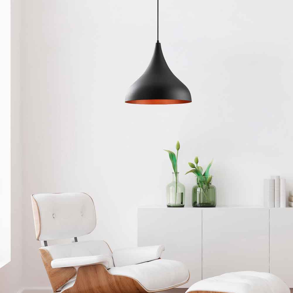 Berceste Metal Ceiling Pendant Light in Matt Black