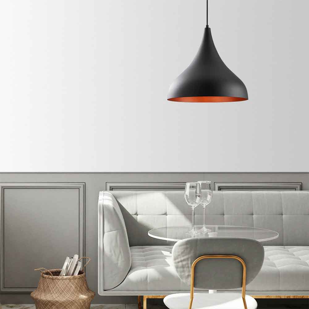 Berceste Metal Ceiling Pendant Light in Matt Black