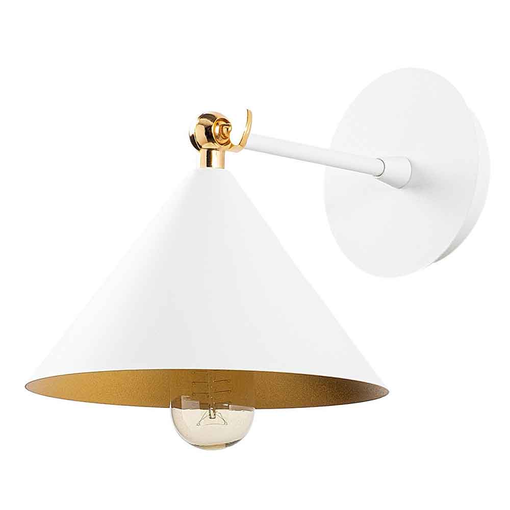 Berceste Metal Cone Wall Lamp in White