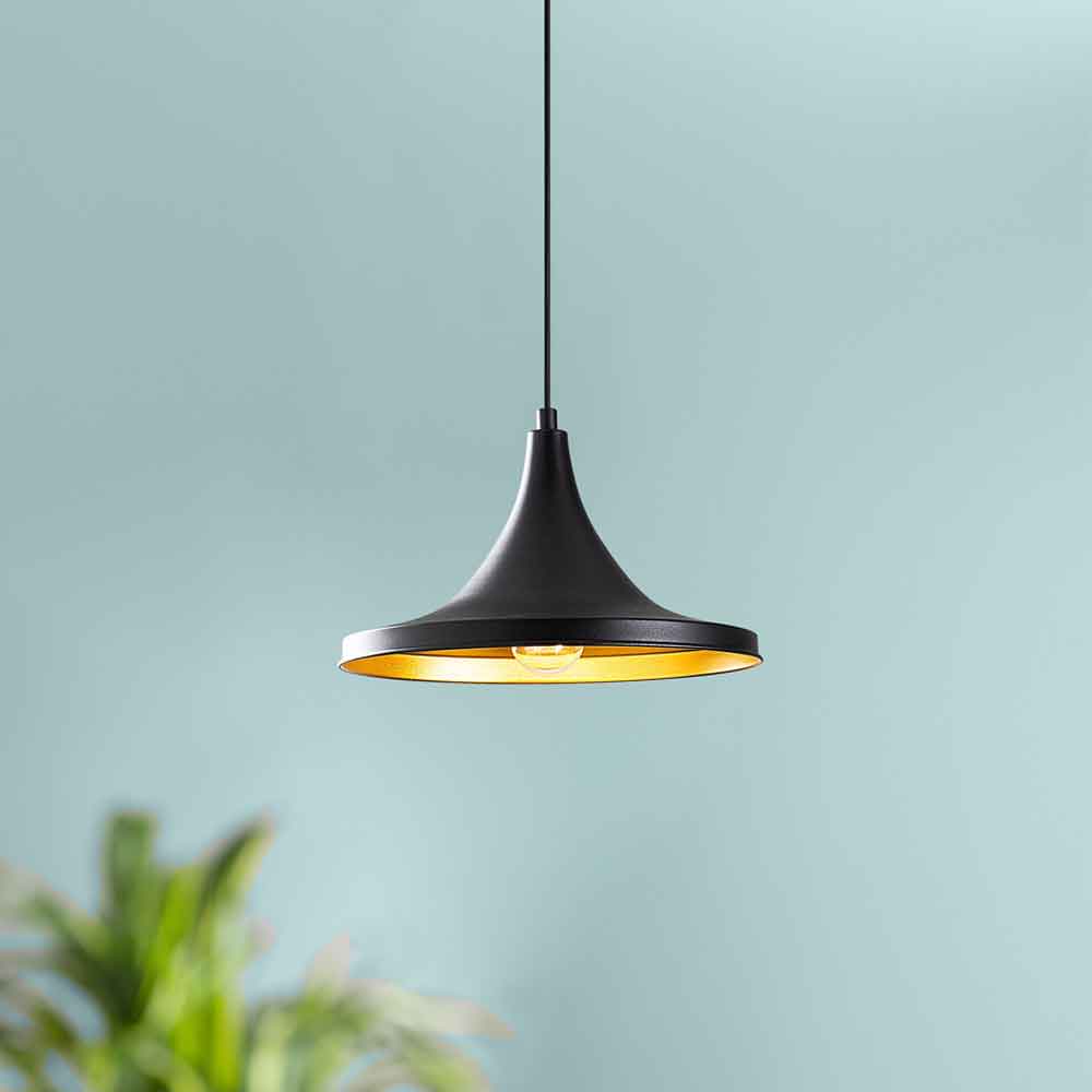Berceste Metal Dome Ceiling Pendant Light in Black