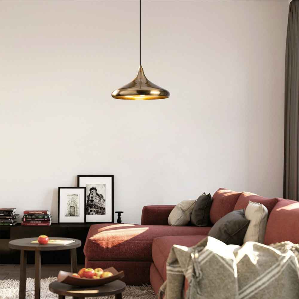 Berceste Metal Dome Ceiling Pendant Light in Gold
