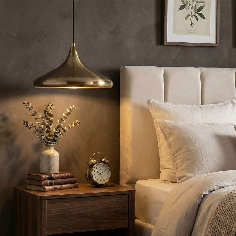 Berceste Metal Dome Ceiling Pendant Light in Gold