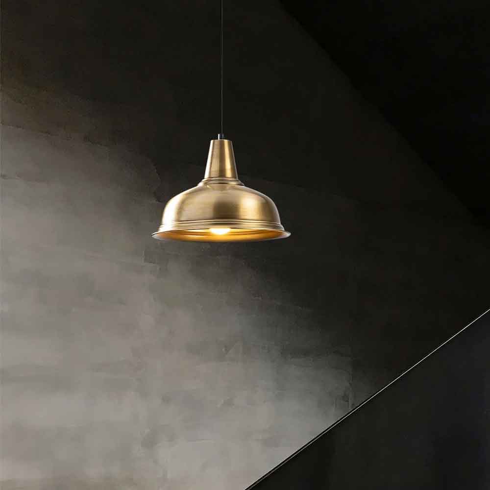 Berceste Metal Hemispherical Ceiling Pendant Light in Gold