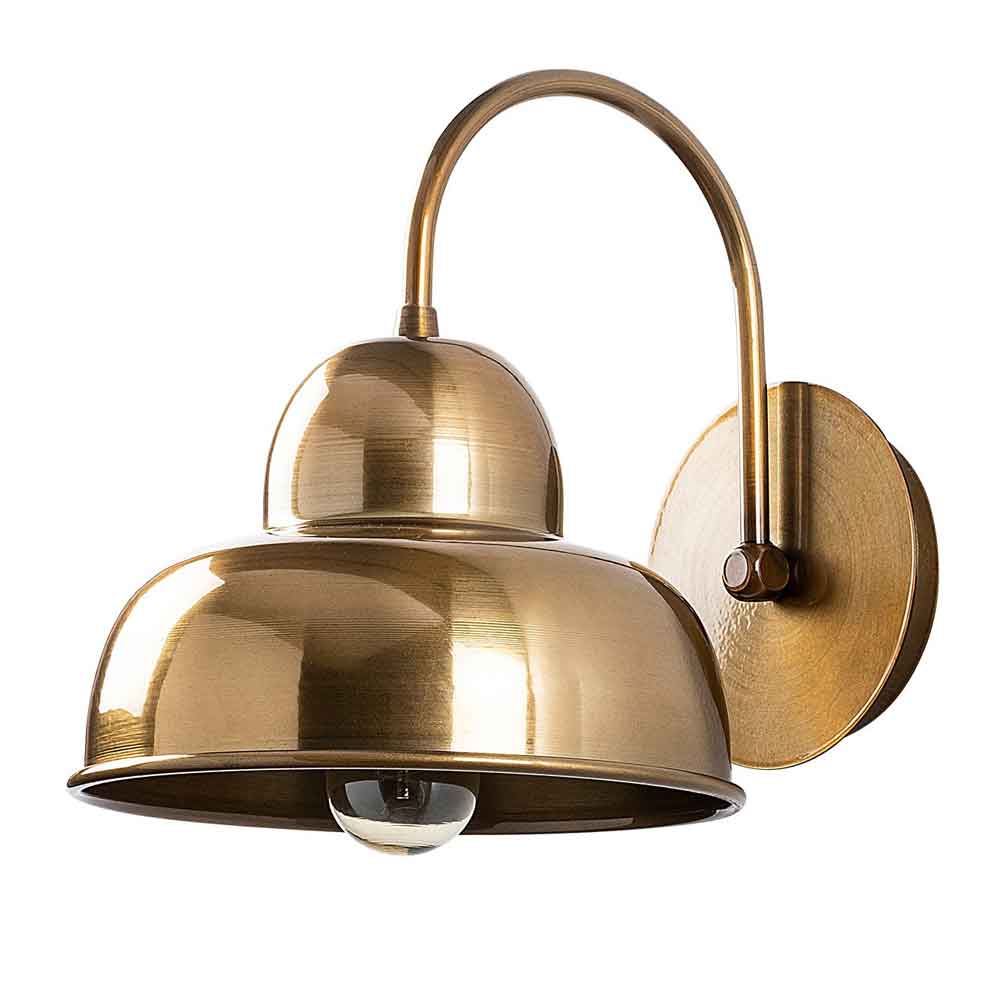 Berceste Metal Round Wall Lamp in Gold