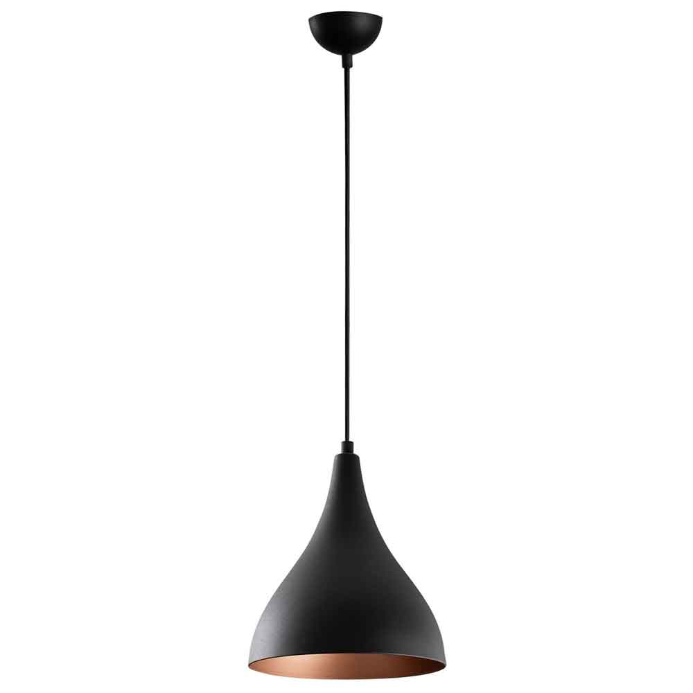 Berceste Metal Teardrop Ceiling Pendant Light in Matt Black