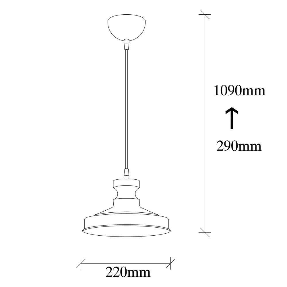 Berceste Metal Vintage Ceiling Pendant Light in Black