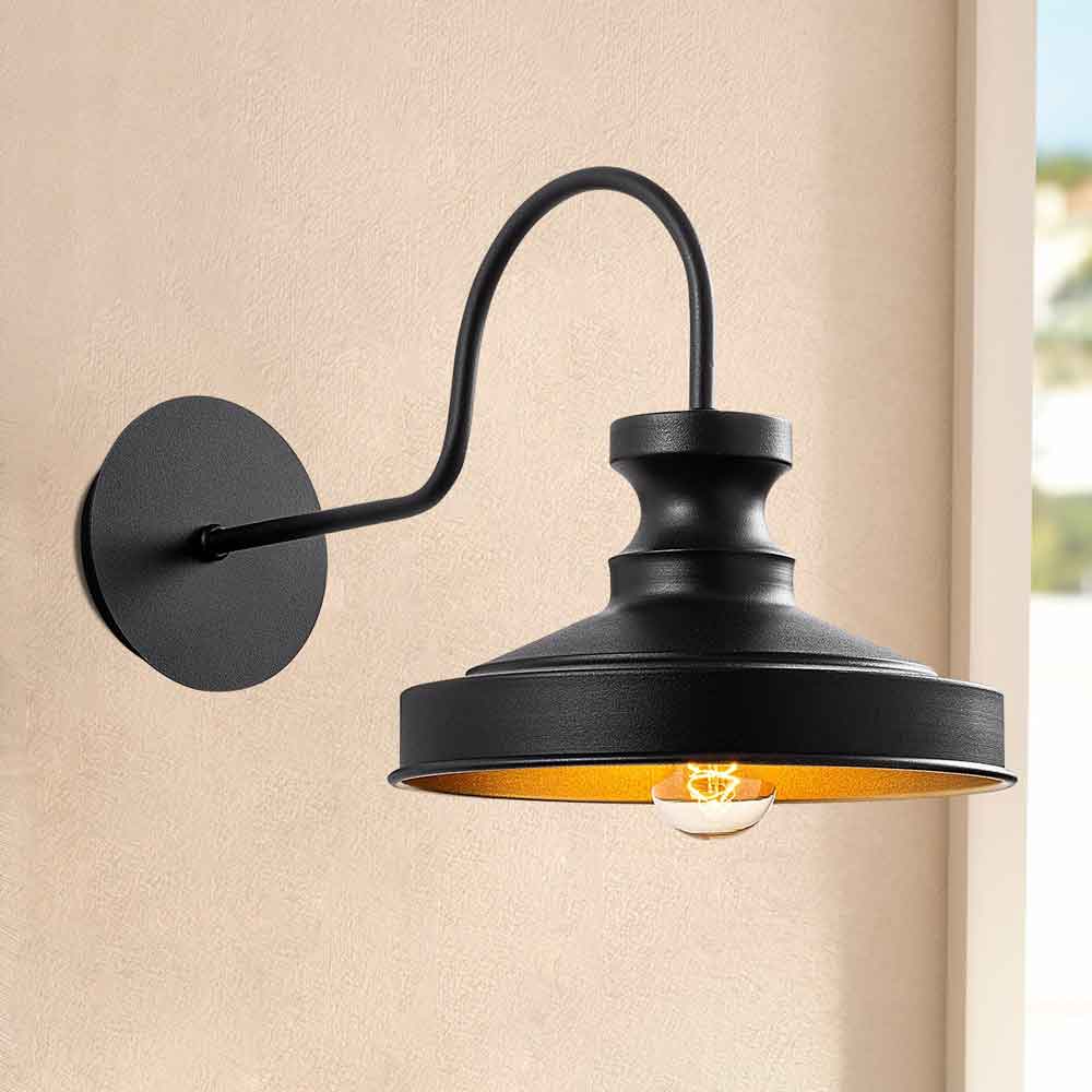Berceste Metal Vintage Wall Lamp in Black