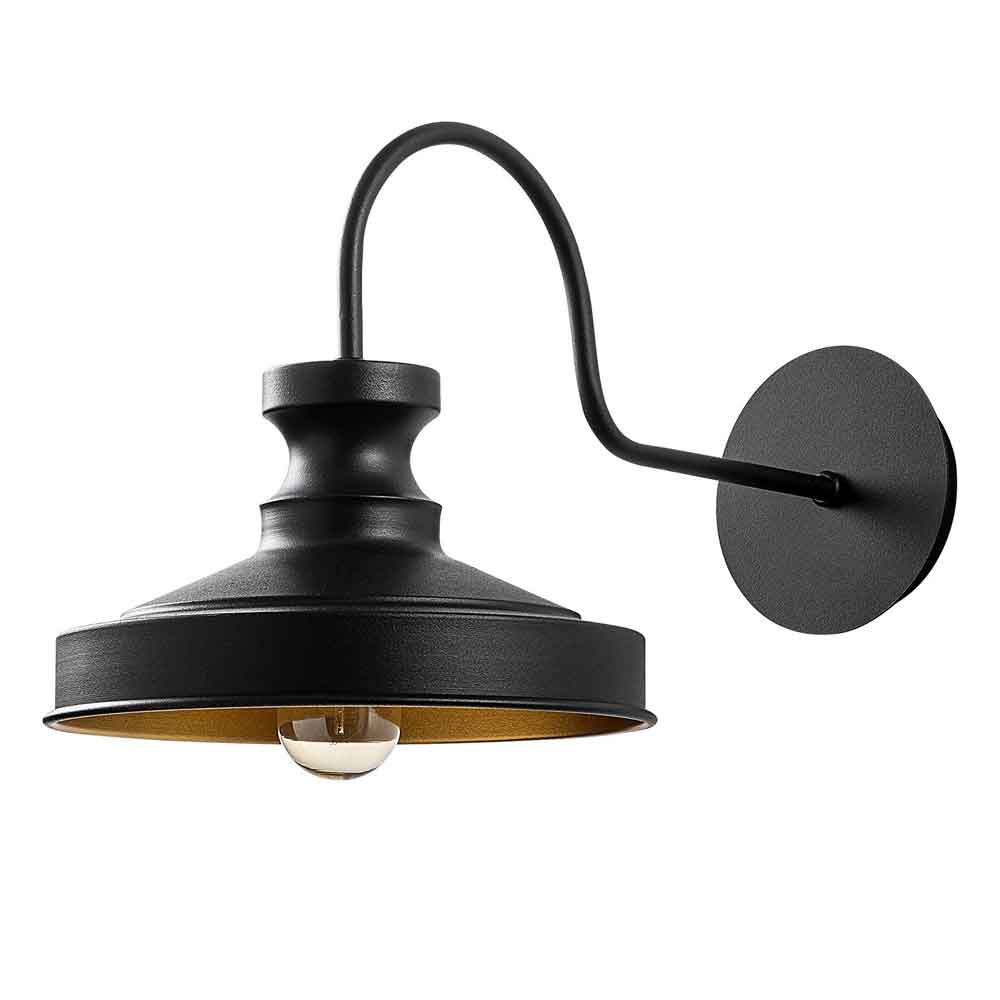 Berceste Metal Vintage Wall Lamp in Black