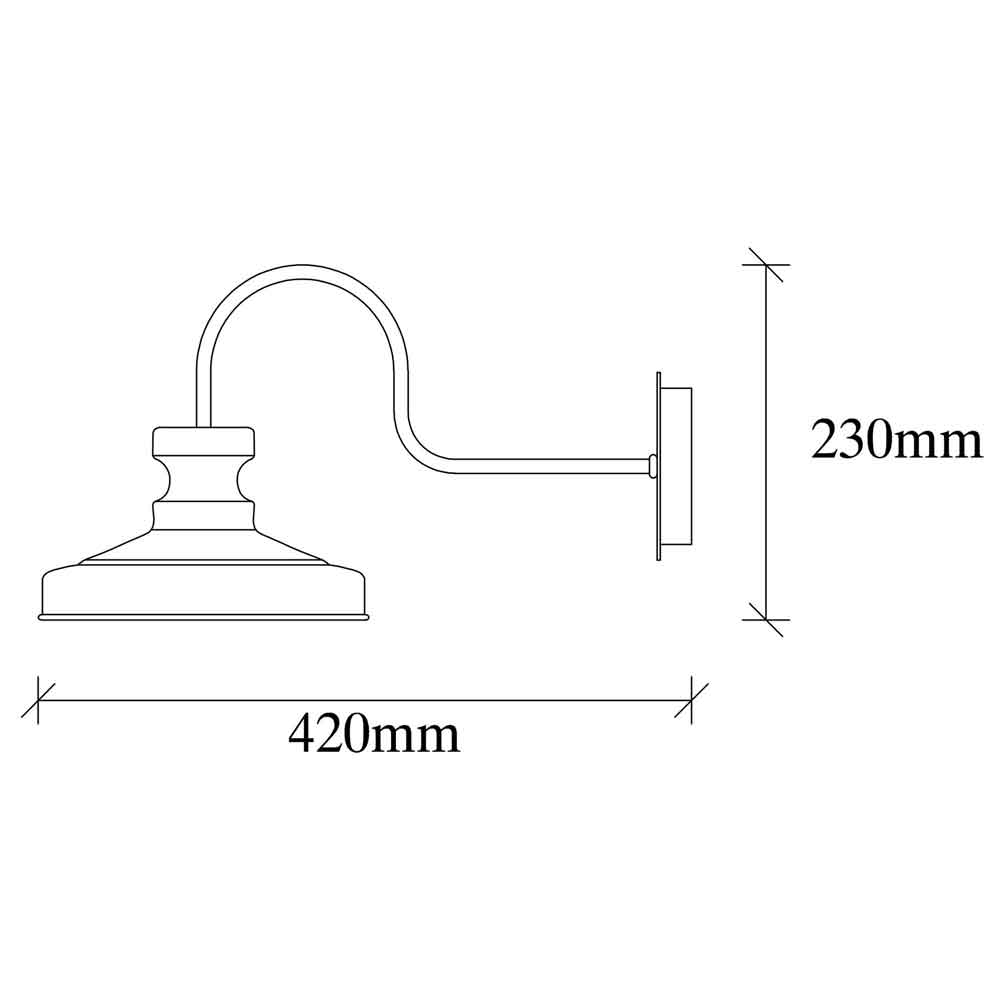 Berceste Metal Vintage Wall Lamp in Black