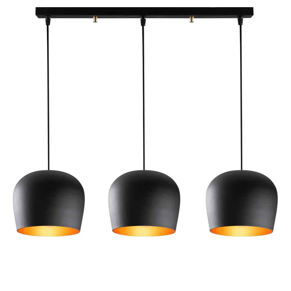 berceste round 3 lights metal ceiling pendant light in black-image-133013