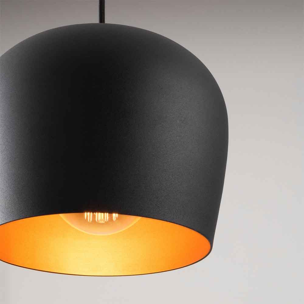Berceste Round 3 Lights Metal Ceiling Pendant Light in Black