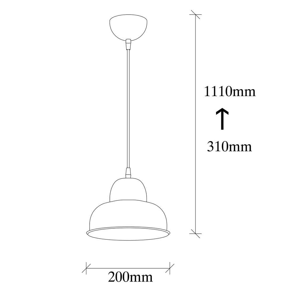 Berceste Round Metal Ceiling Pendant Light in Black
