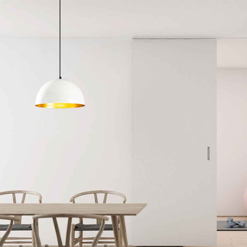 Berceste Small Bowl Metal Ceiling Pendant Light in White