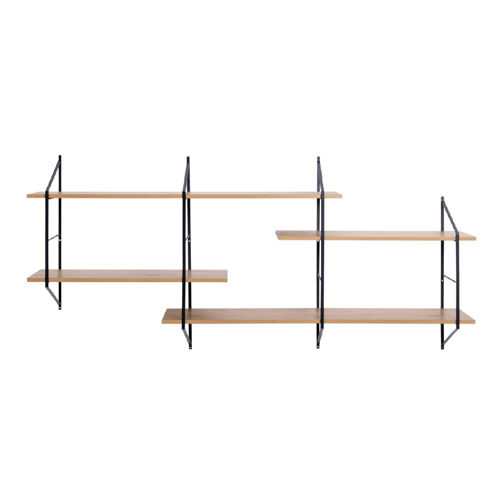 Berea Wall Hung Wooden Shelving Unit With Metal Frame In Oak